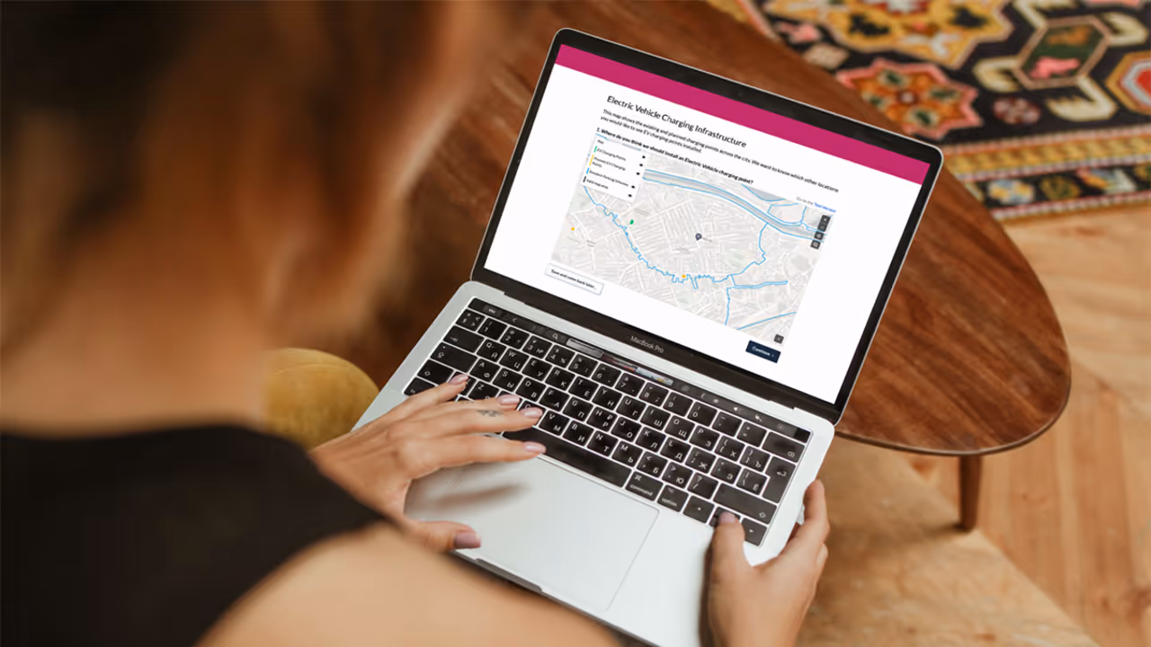 looking at Citizen Space Geospatial on a laptop
