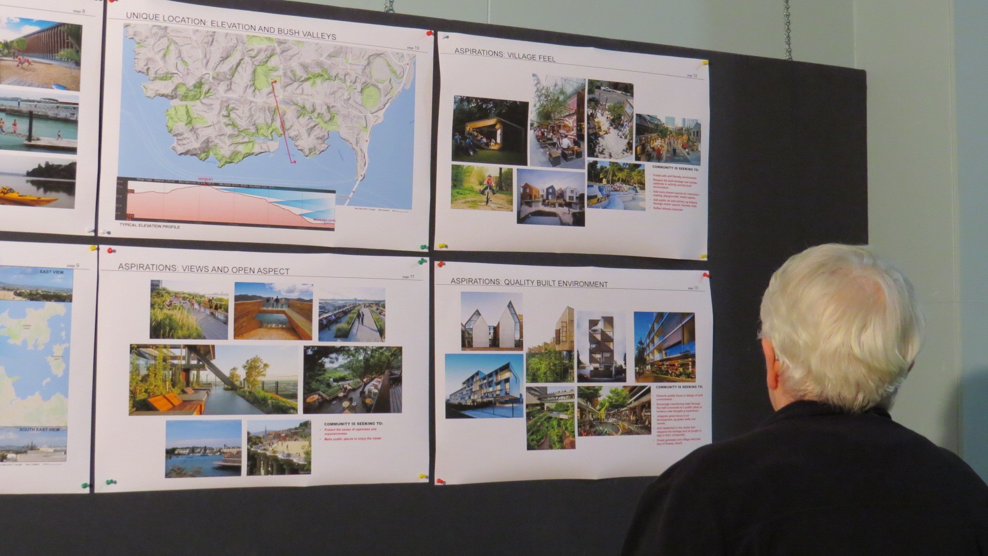 stakeholder looking over evidence for birkenhead on a big board