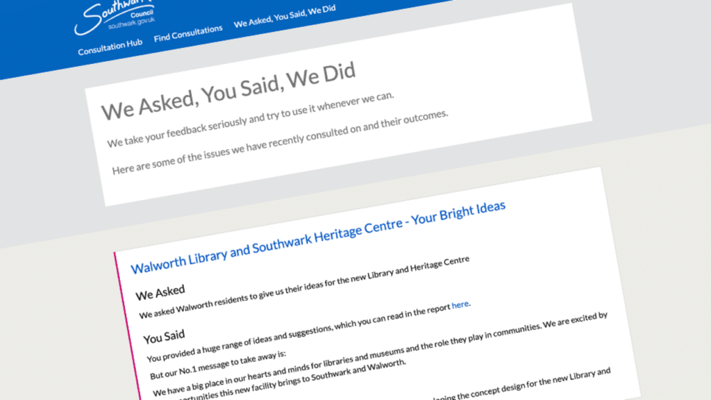 we asked you said we did - closing the feedback loop screen on citizen space 