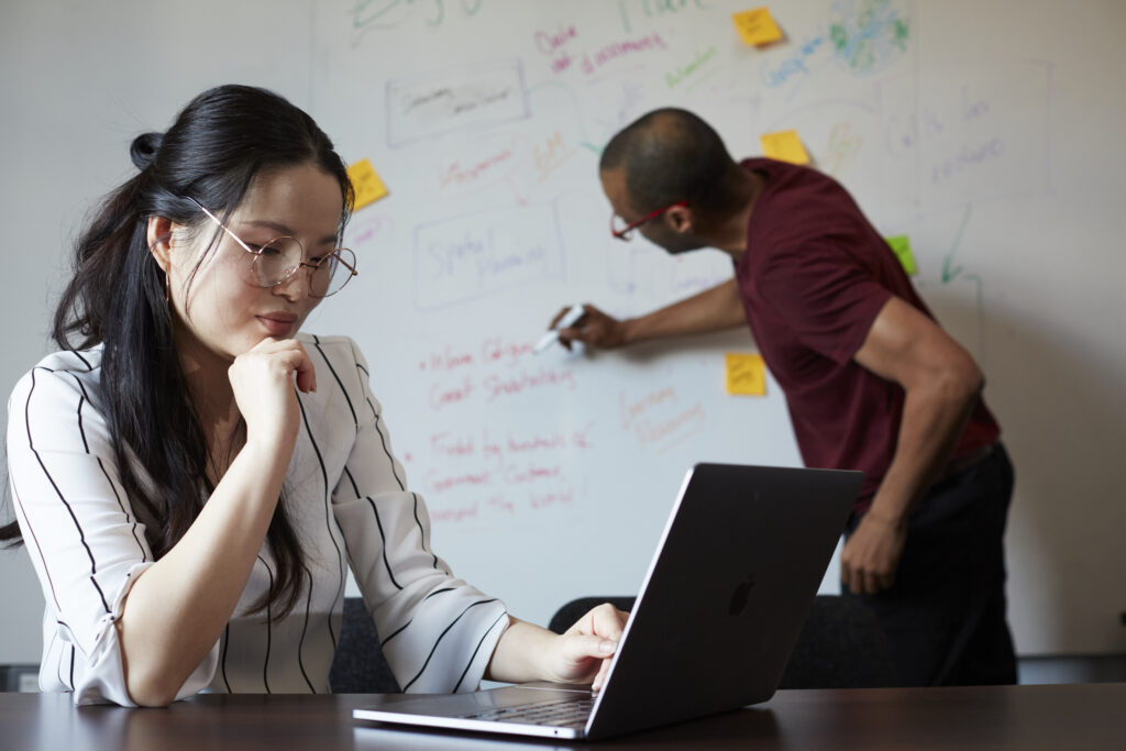 two people outlining challenges for budgeting on board