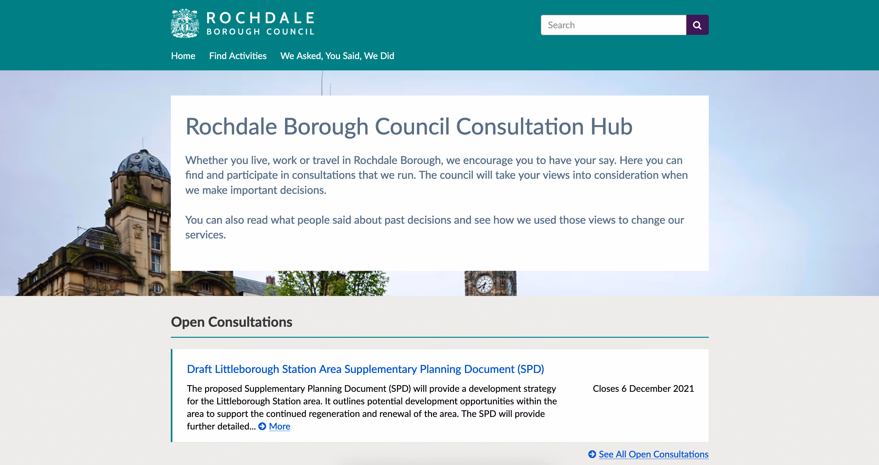 Rochdale Borough Council's Citizen Space hub