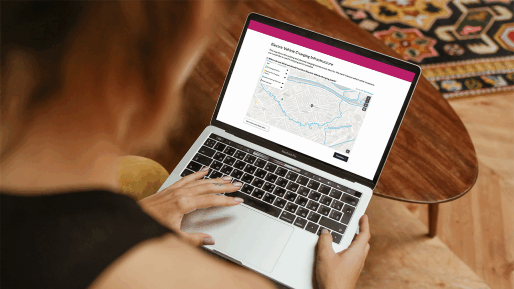 looking at Citizen Space Geospatial on a laptop 