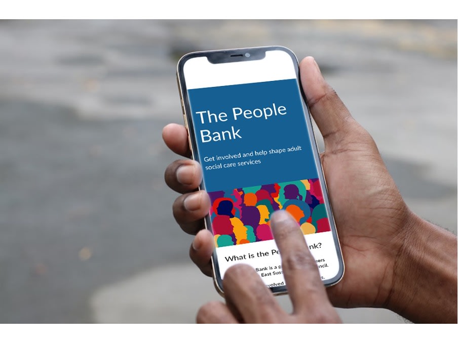 mobile phone displaying 'the people's bank' logo