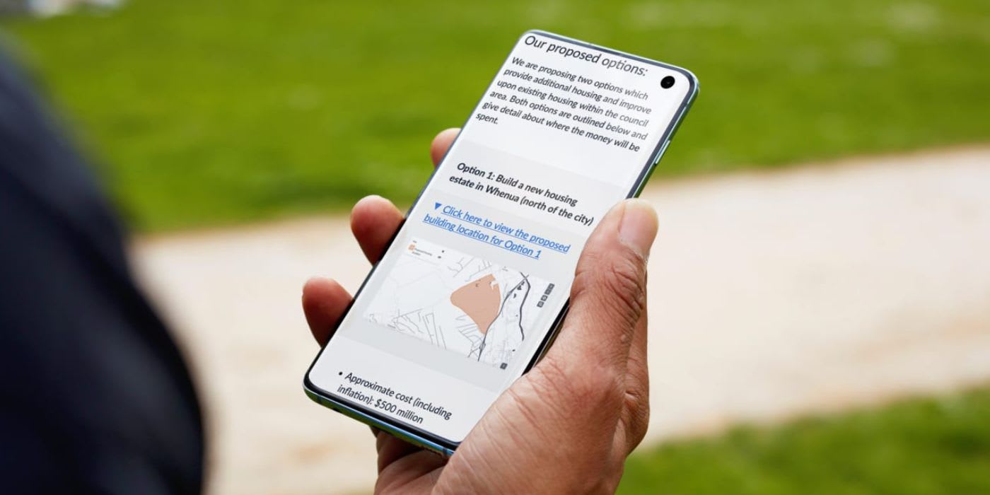 close up of mobile phone showing a statutory consultation