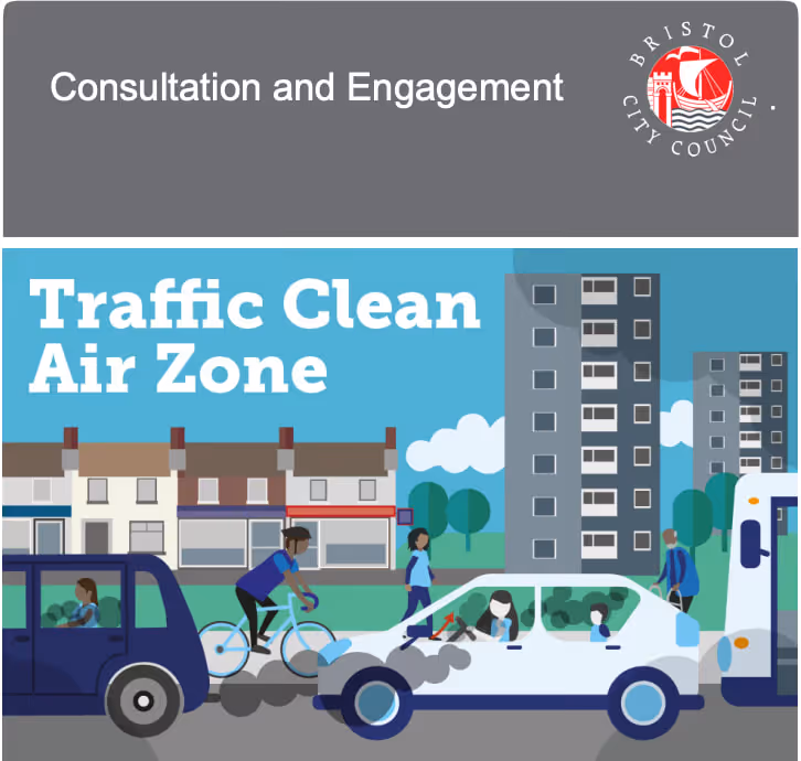 Front cover of Bristol City Council's Traffic Clean Air Zone consultation report