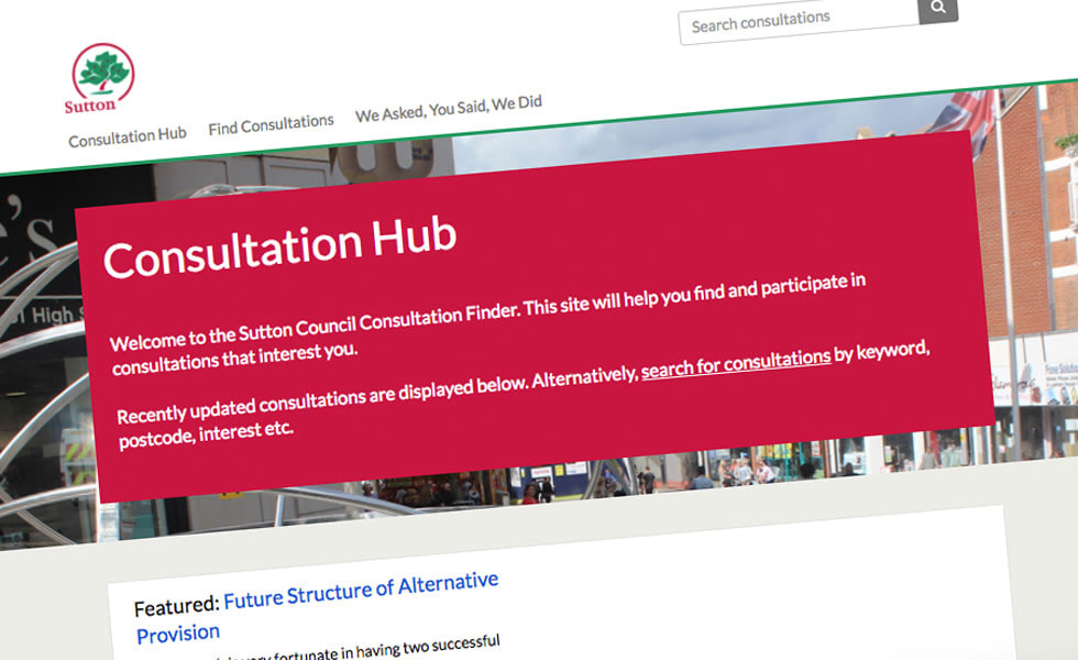 Sutton council consultation hub screenshot