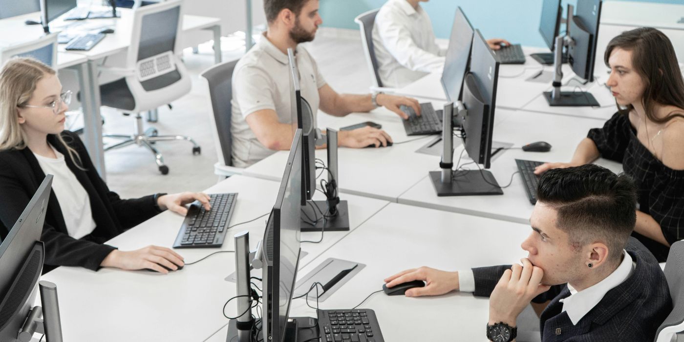 multiple people working on computers