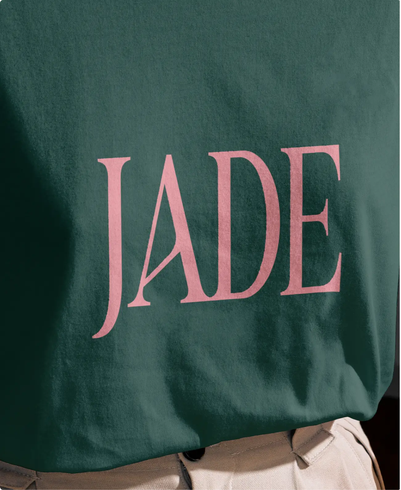 Merchandise and apparel design. A part of the commercial real estate brand identity system for "The Jade." Design by Colossus.