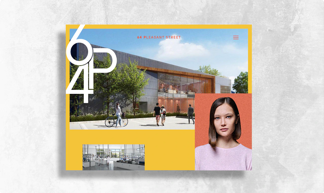 Website design and landing page. Leasing information for 64 and brand identity.