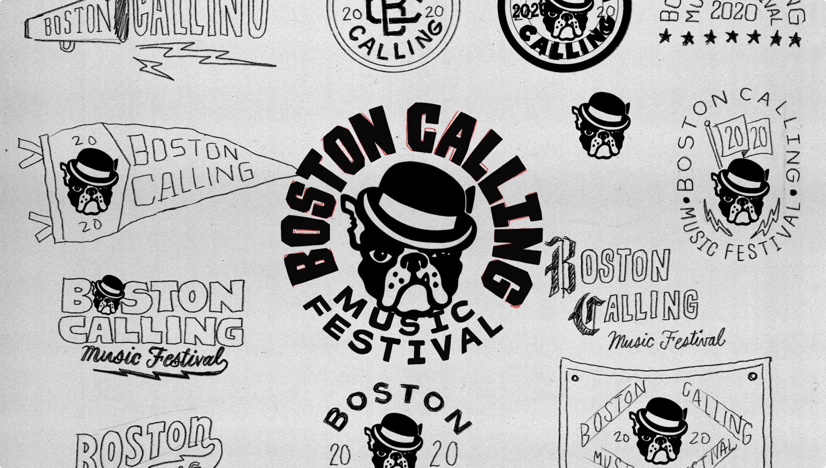 Logo concepts and initial sketches for Boston Calling.