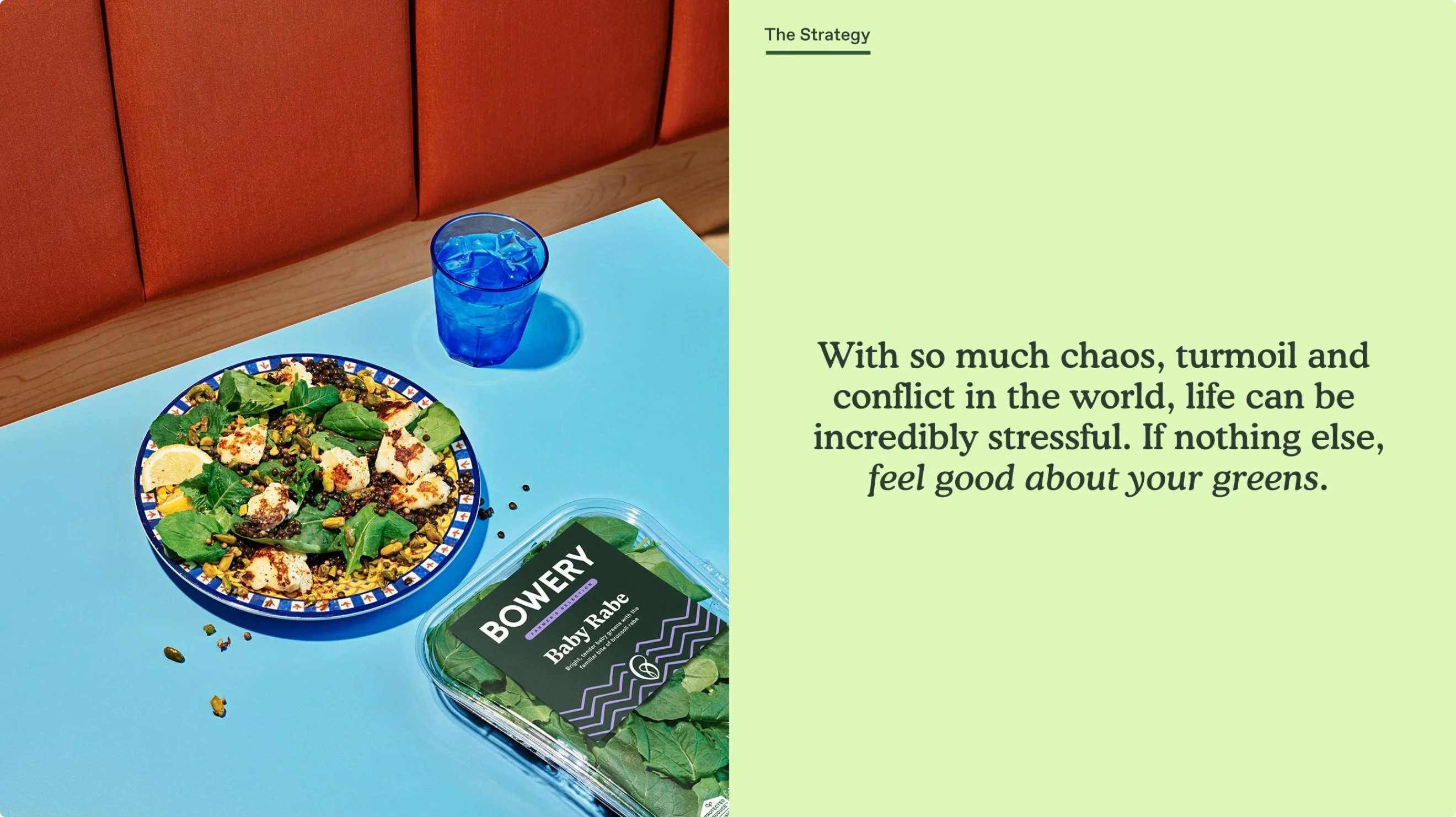 Campaign strategy for "Feel Good Greens" developed by Colossus.