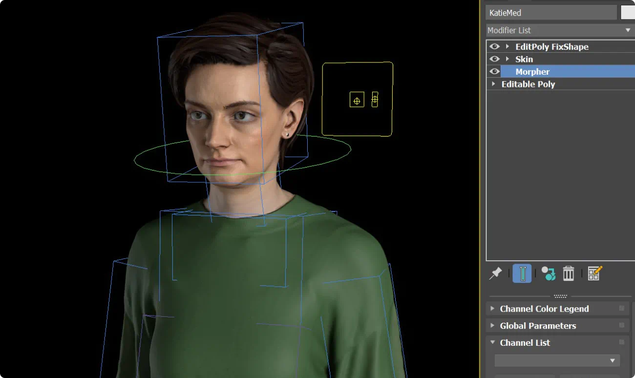 Character clone rotation and lighting.
