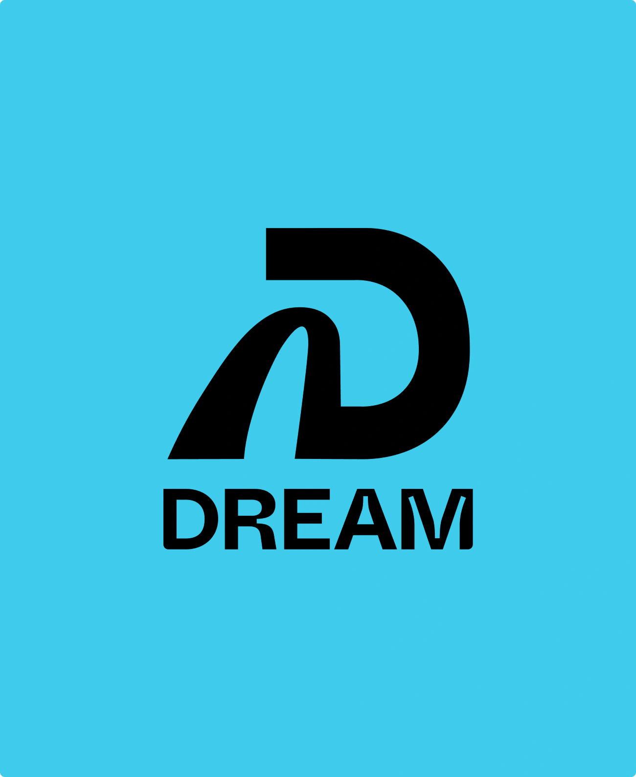 Logo design for Dream on a blue background.