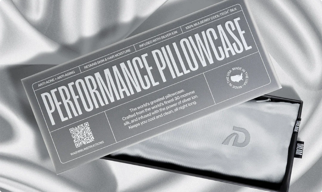 Packaging Design for the Dream Performance Pillowcase.