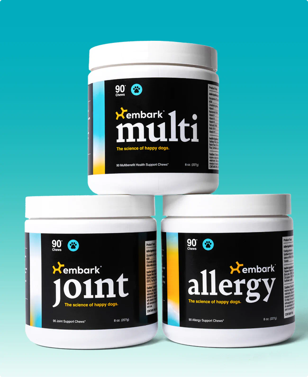 Packaging design for Embark Dog multivitamins and supplements by Colossus.