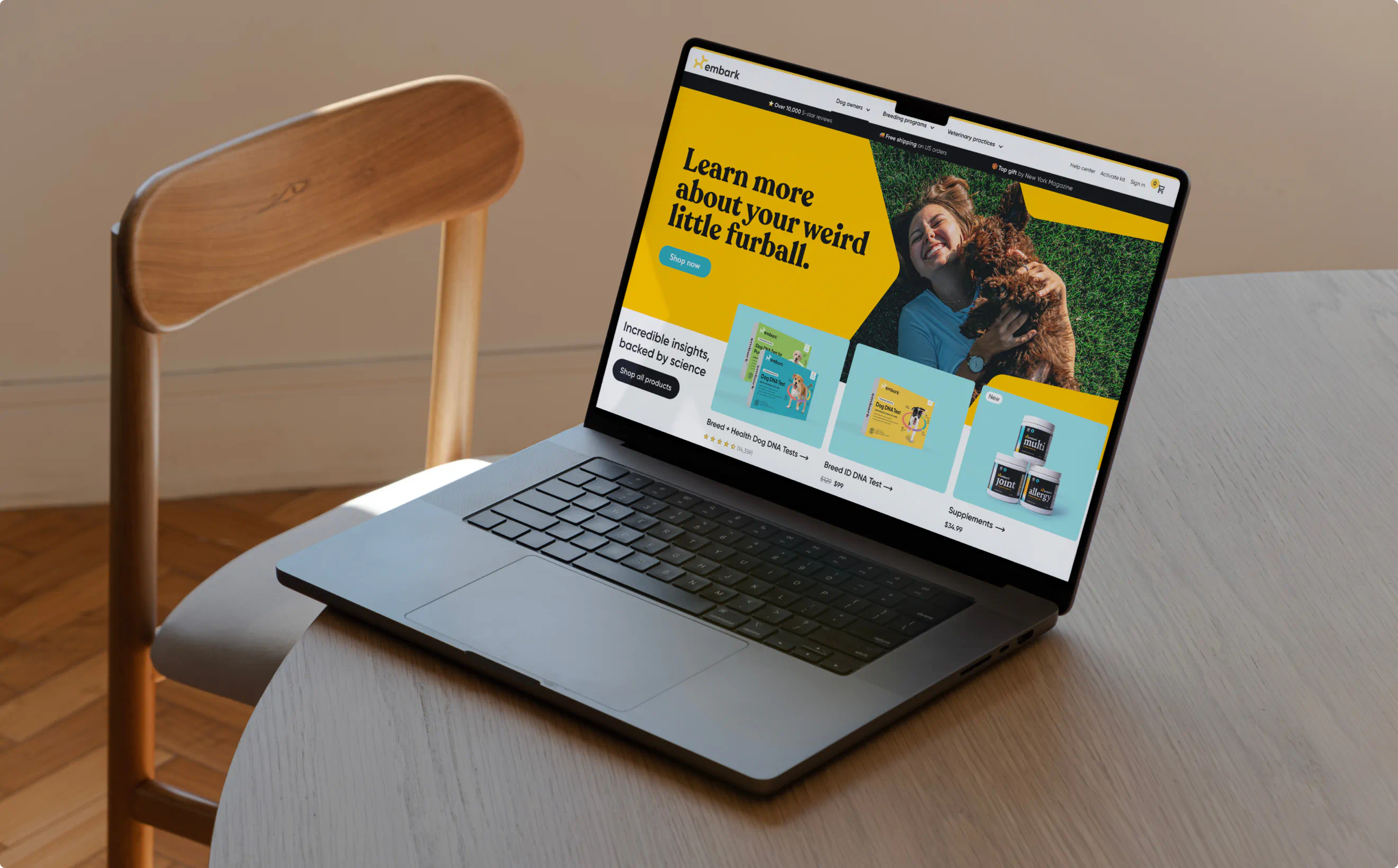 Homepage and website design for Embark.