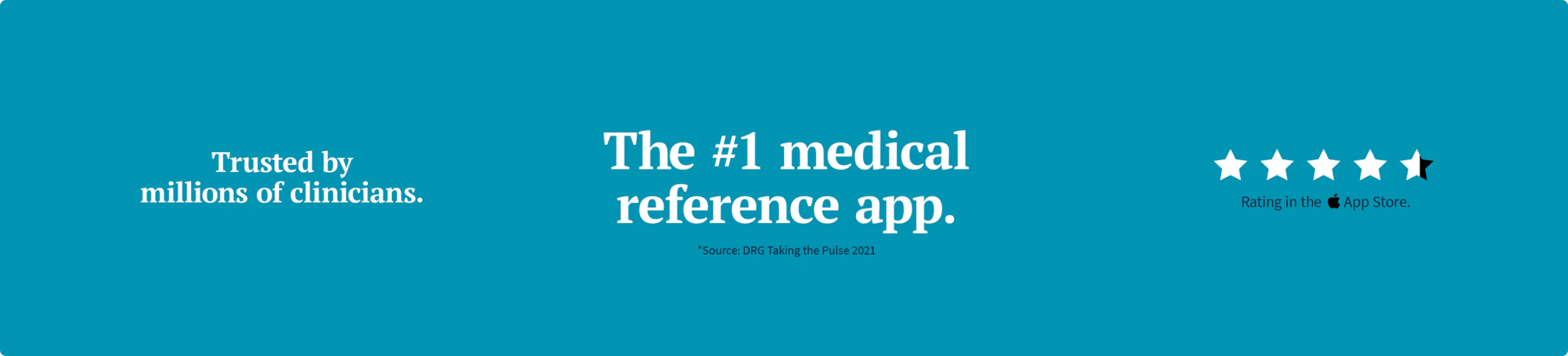 Blue stripe that reads "The #1 medical reference app."