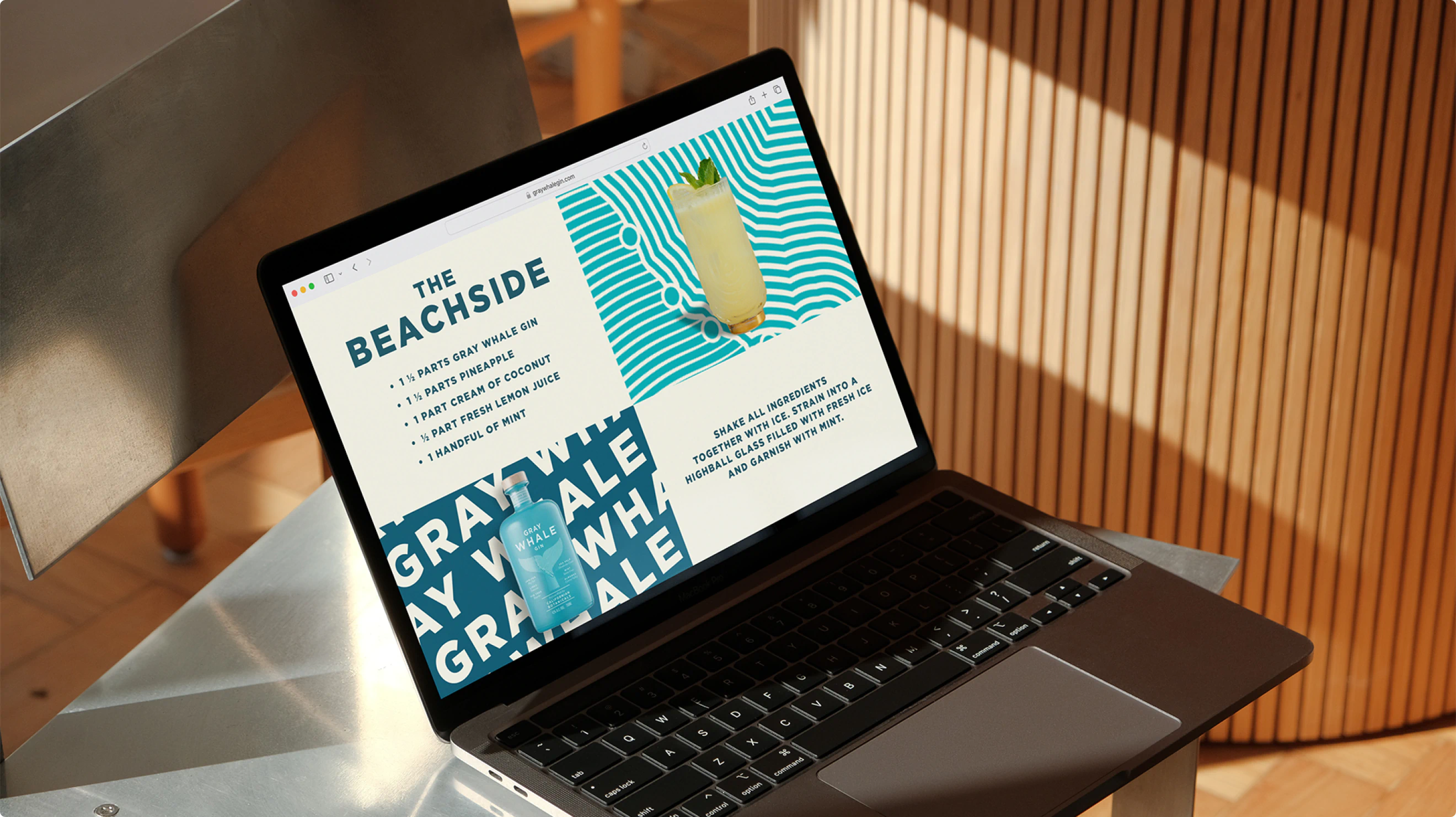 Website design for Gray Whale Gin.