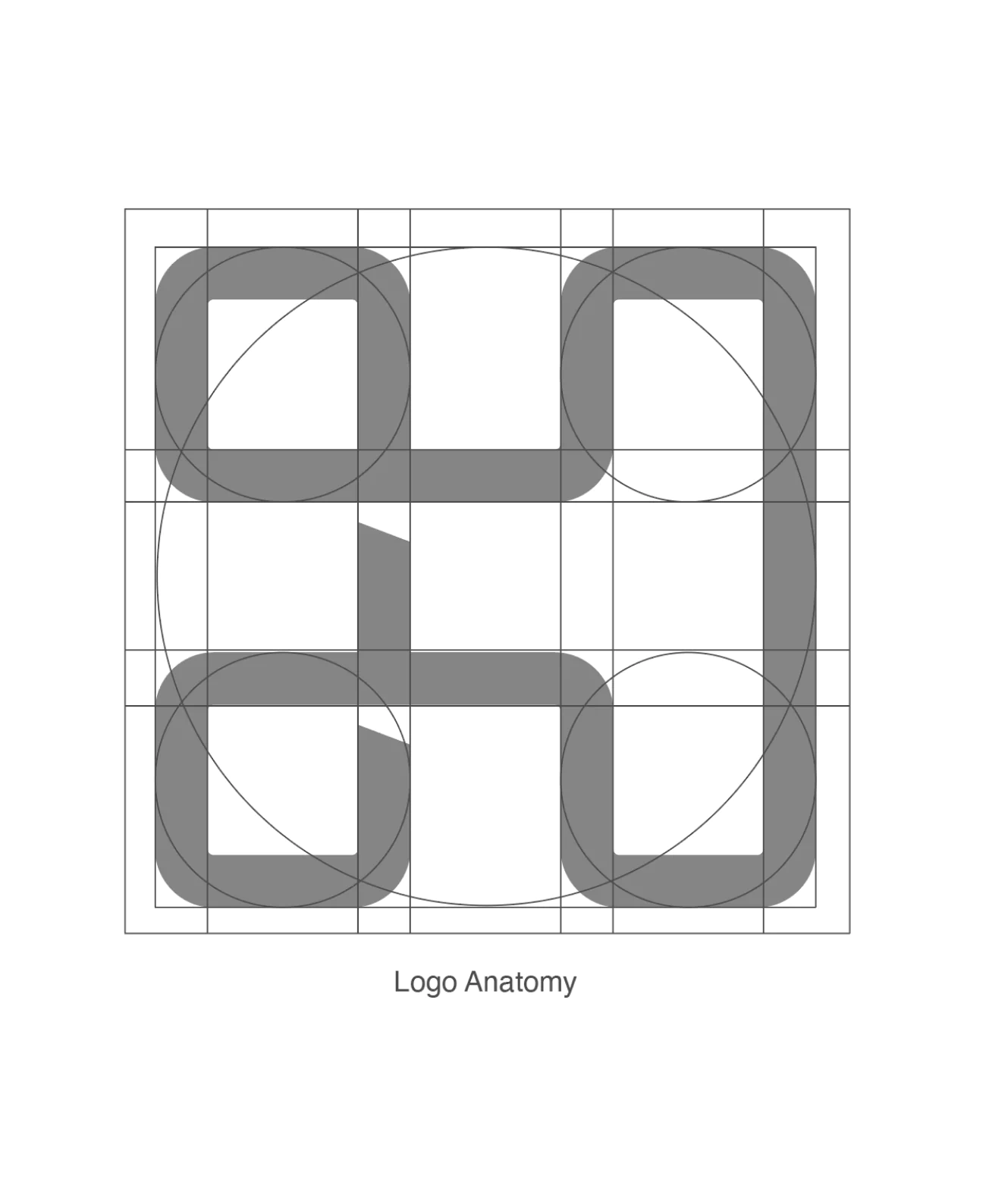 Logo anatomy and geometric grid. A part of the B2B brand identity for Vaco Highspring developed by Colossus.