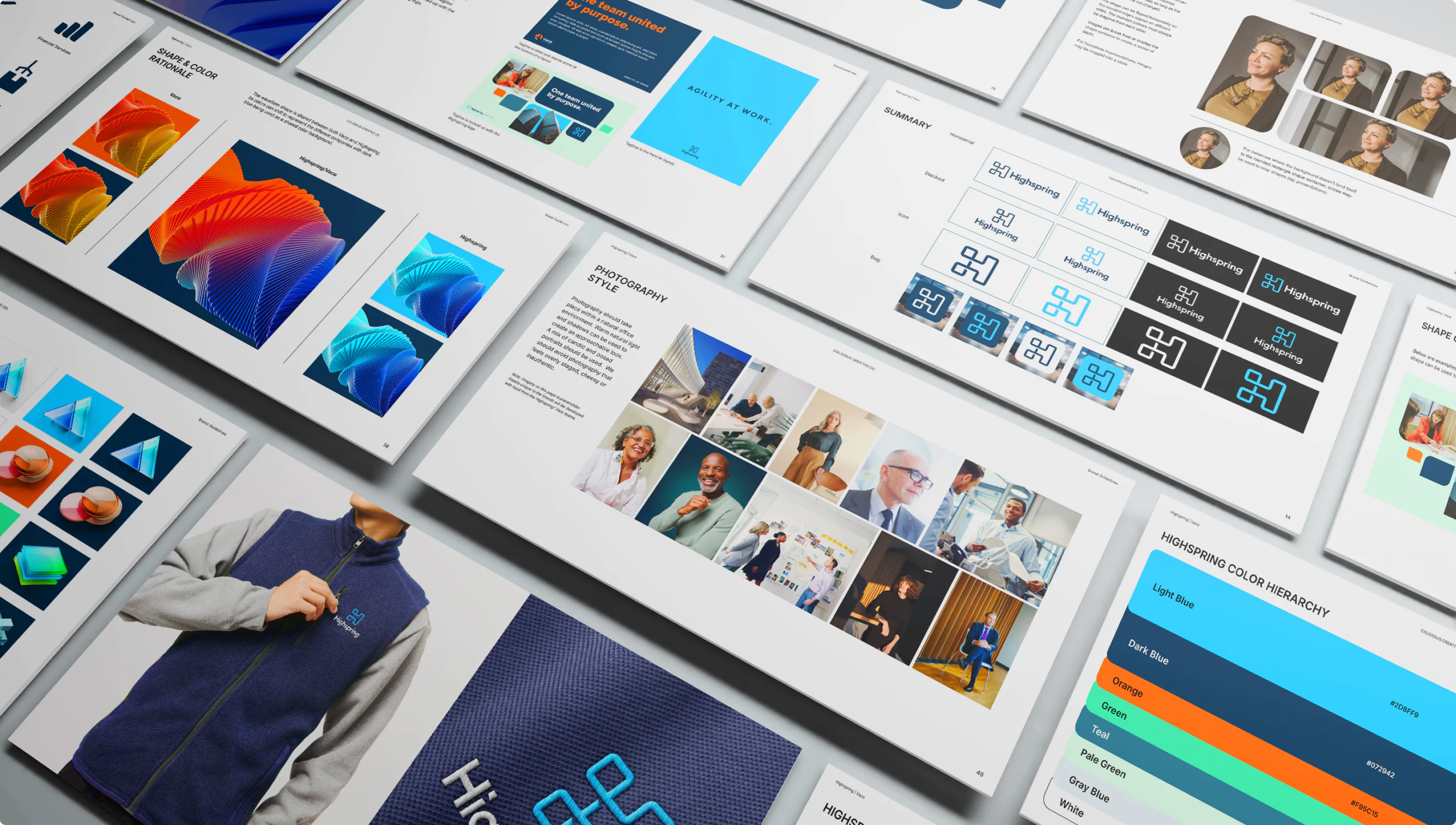 Logo and brand identity design.
A part of the B2B brand identity for Vaco Highspring developed by Colossus.