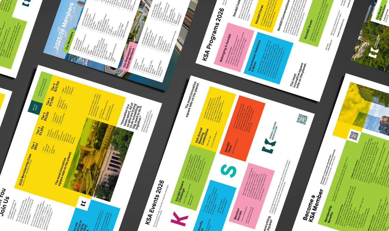 Presentation design using a beautiful color palette and modular design.