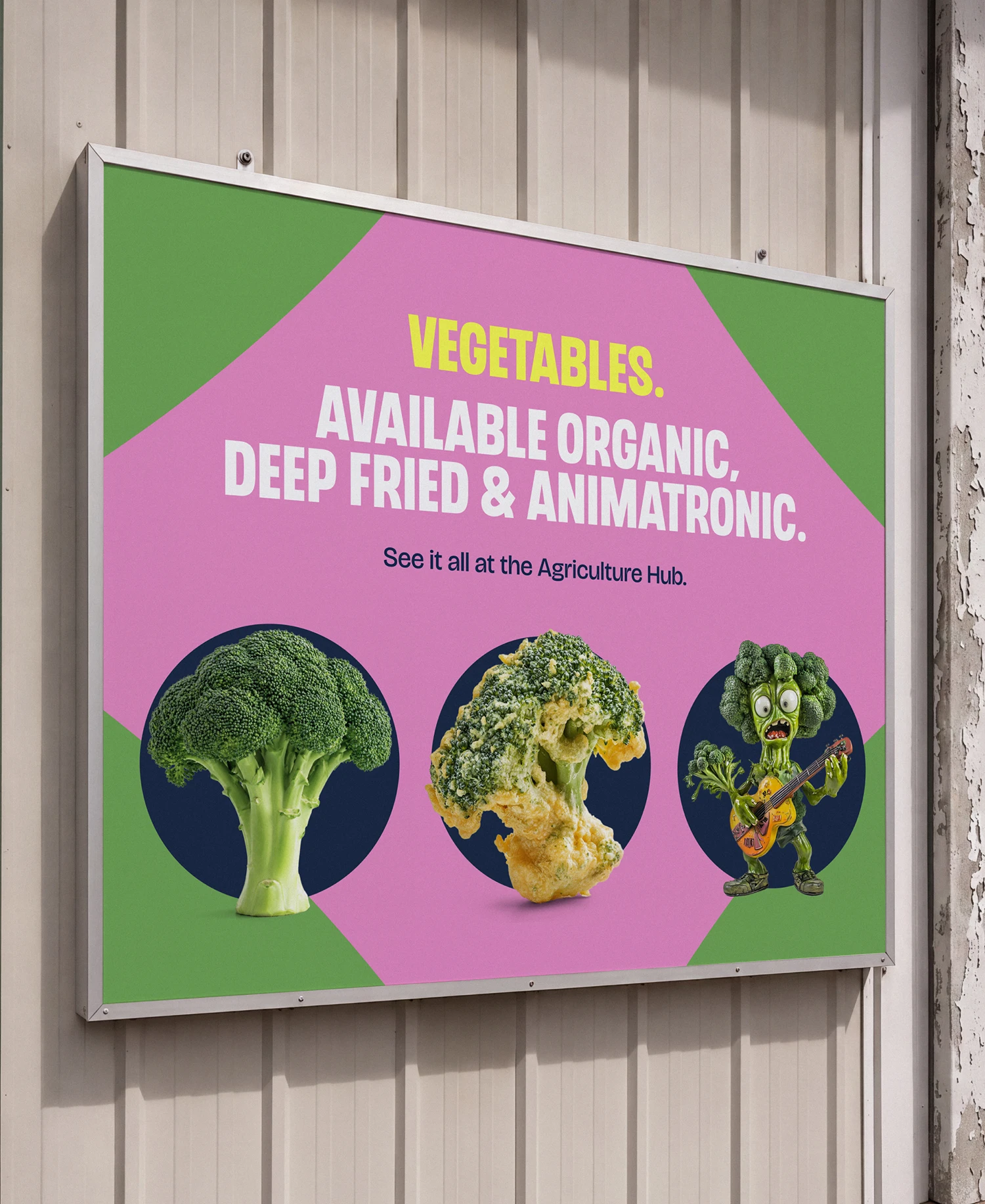 A billboard about broccoli for The Big E. 