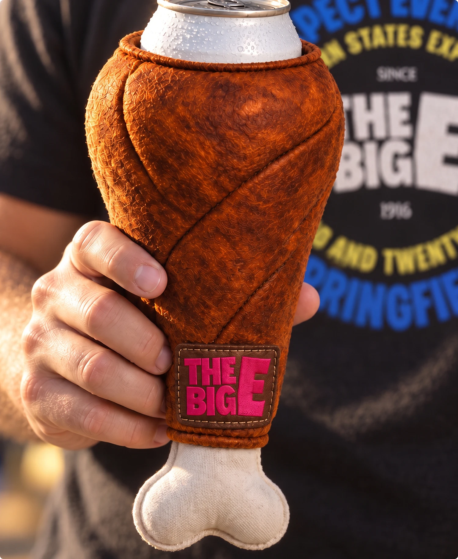 A turkey leg beer coozie created by Colossus for The Big E. 