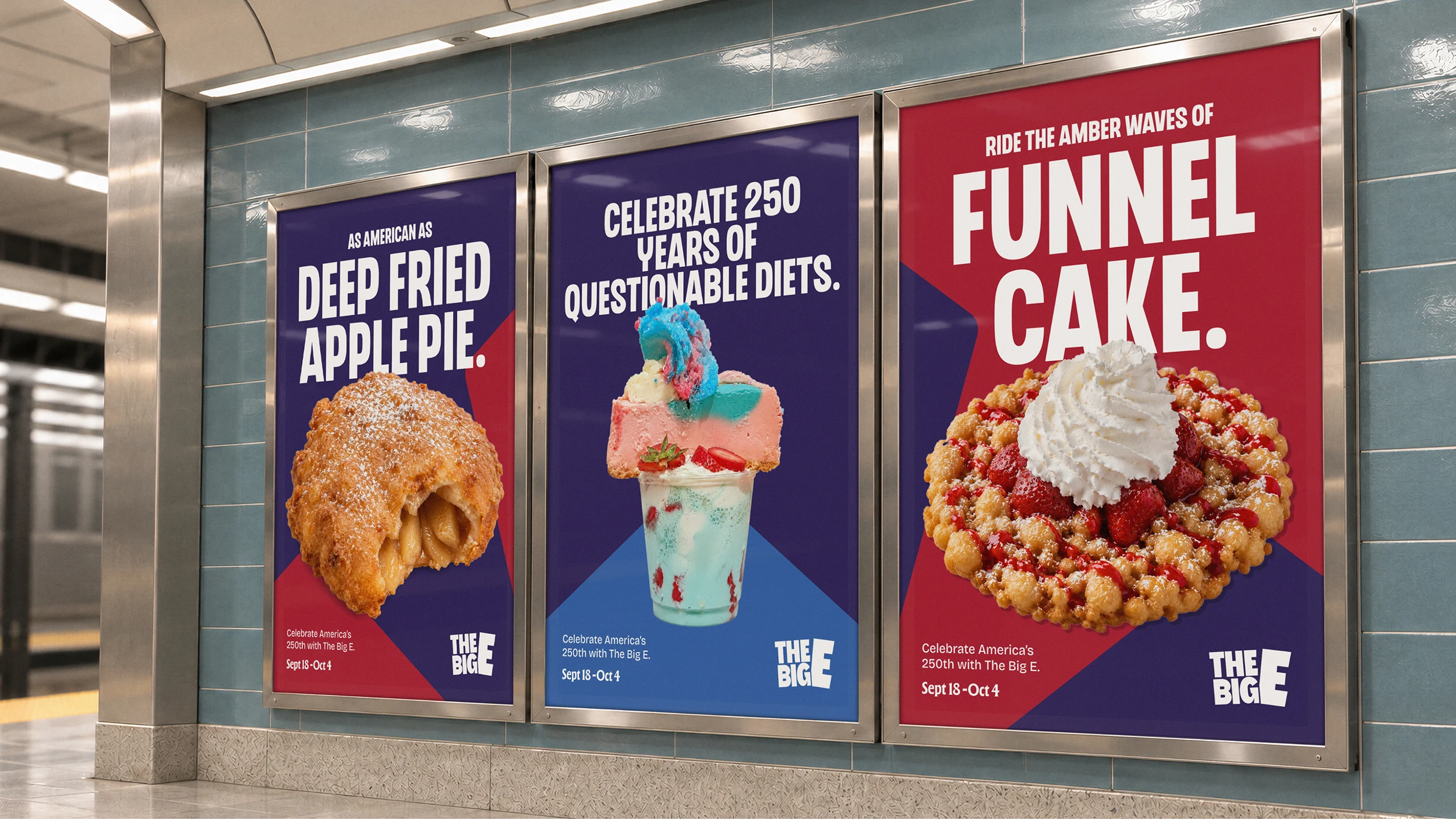 A trio of subway ads for The Big E created by Colossus.