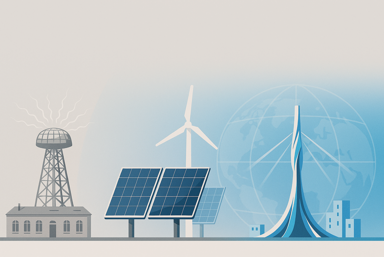 Futuristic city tower and skyline