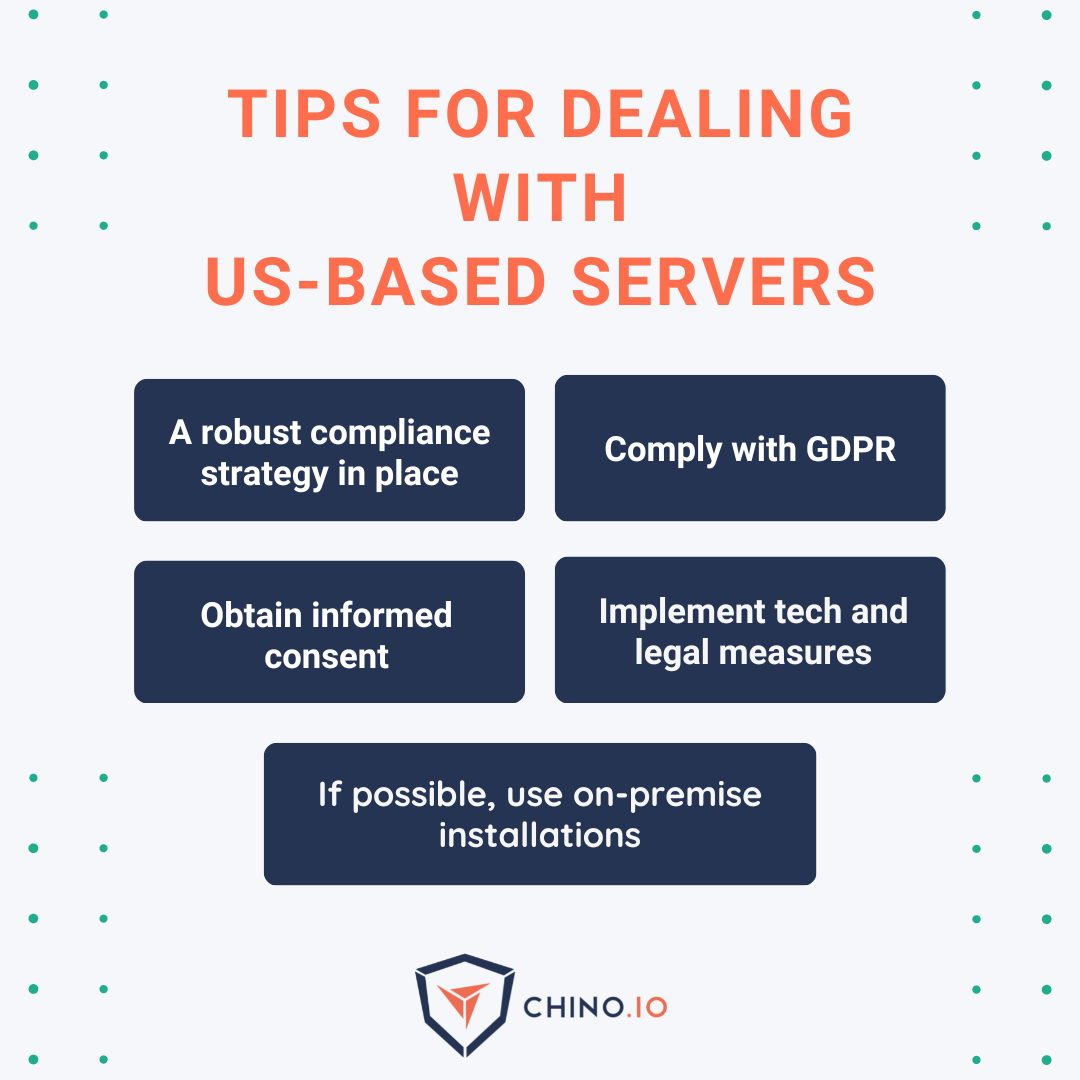 Image on a light grey background that explains "tips for dealing with US-based providers"