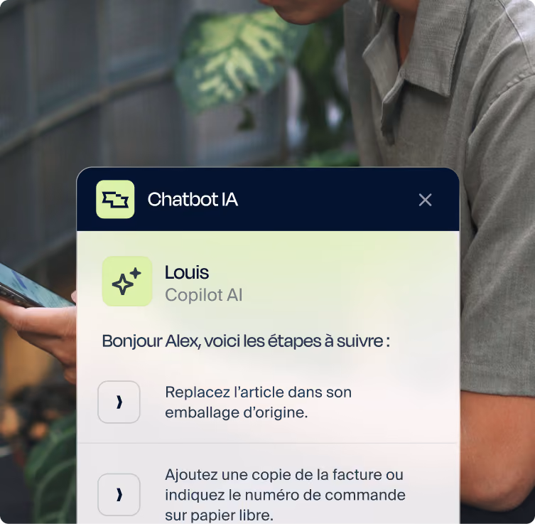 Une cliente échange avec un assistant IA pour choisir son électroménager