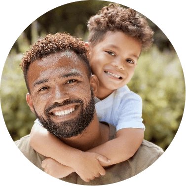 Father with young son