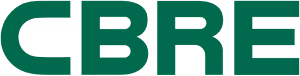 CBRE company logo in green capital letters.