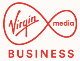 Virgin Media Business logo with red infinity symbol and text.