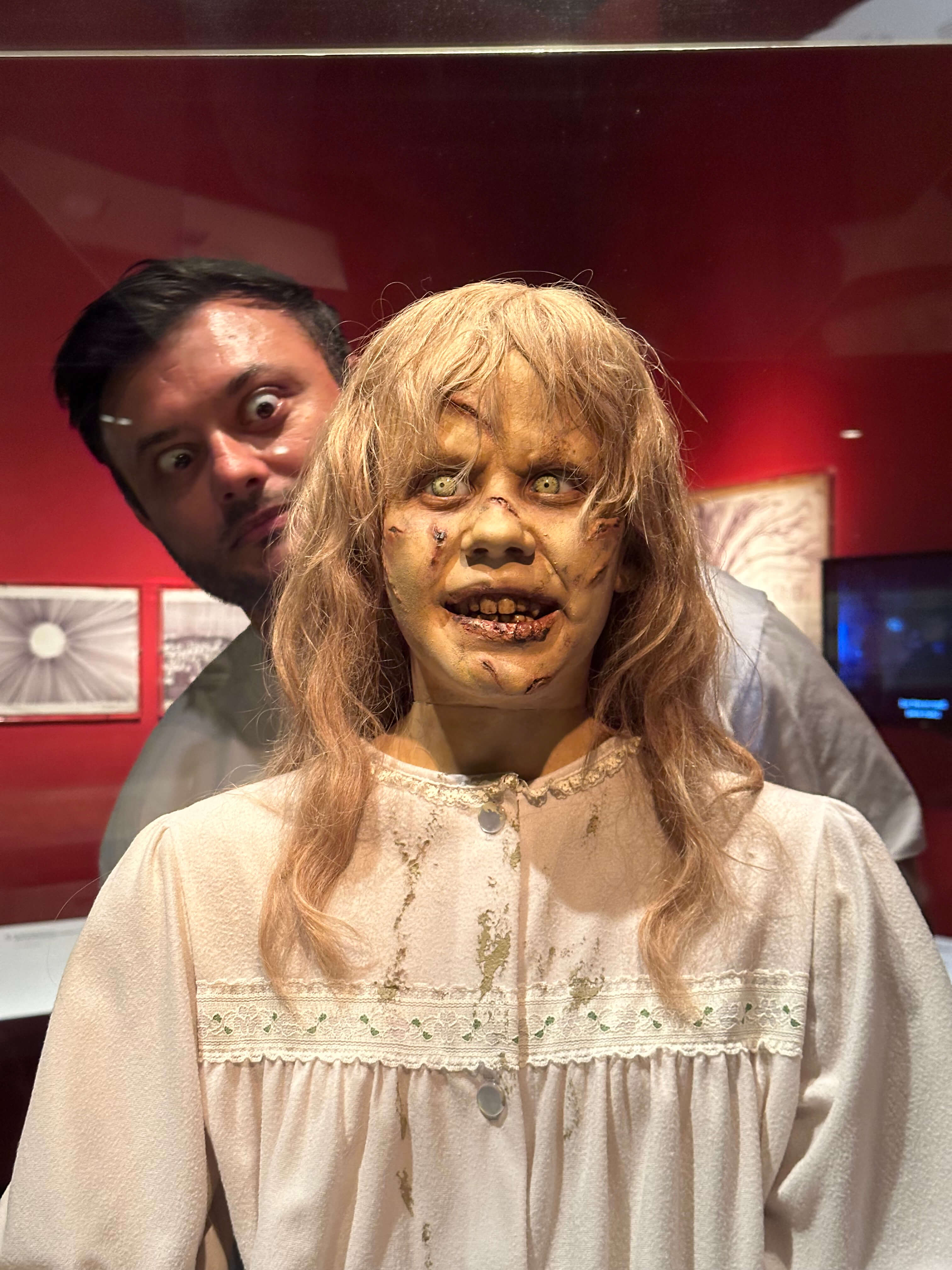 photo of jay behind prop monster