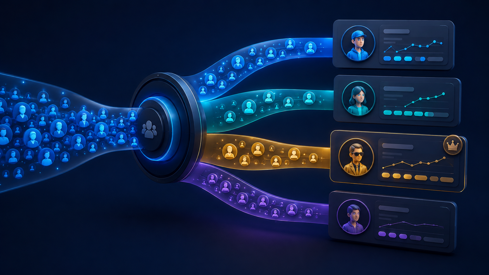 OnlyFans fan segmentation workflow showing new fans, spenders, VIPs and inactive subscribers.