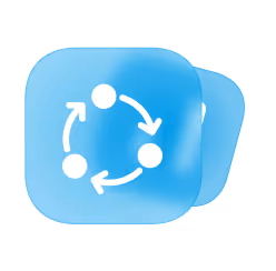 Icono cuadrado azul con un símbolo de base de datos cilíndrico blanco.