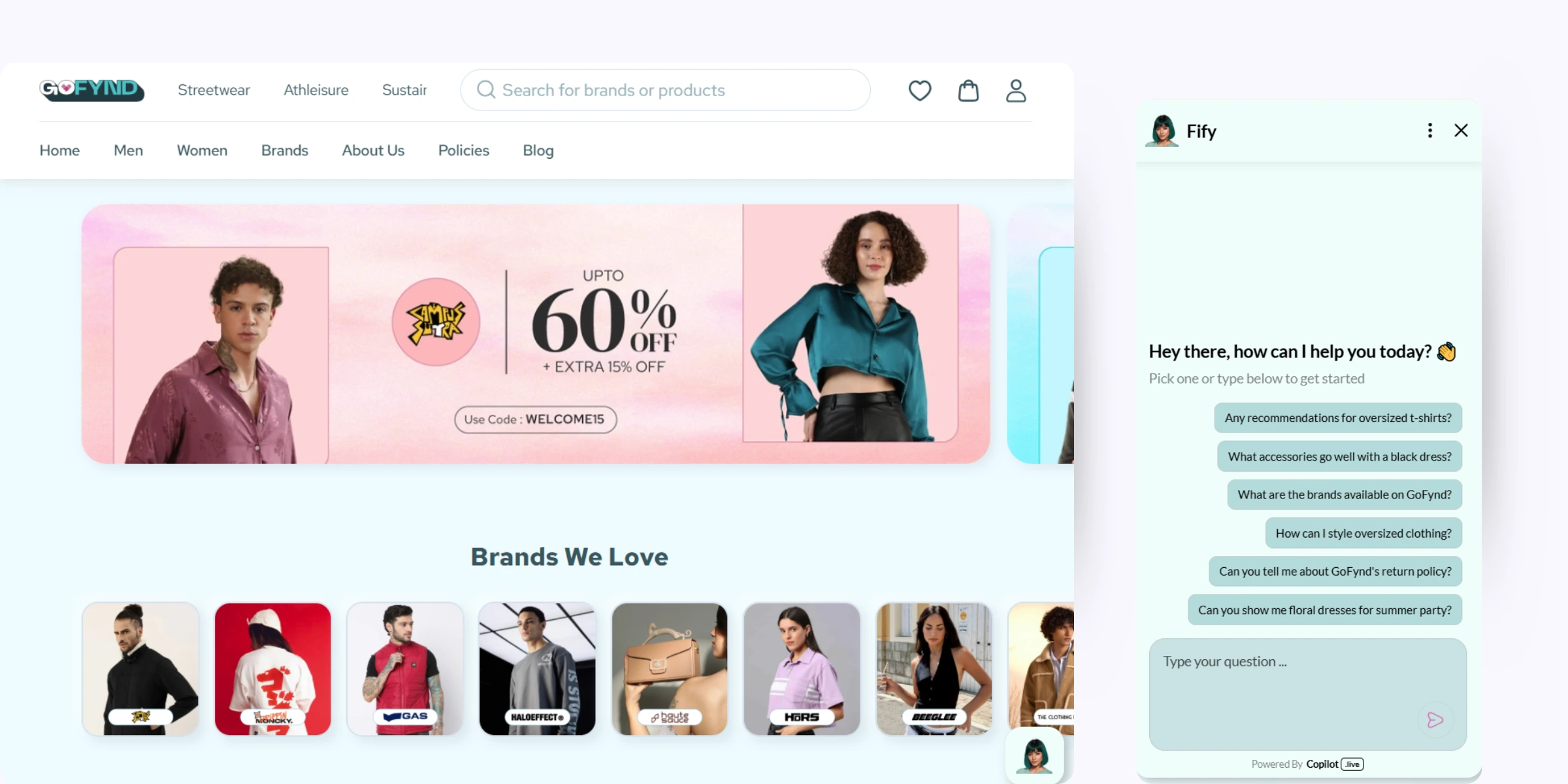 home page of GoFynd
