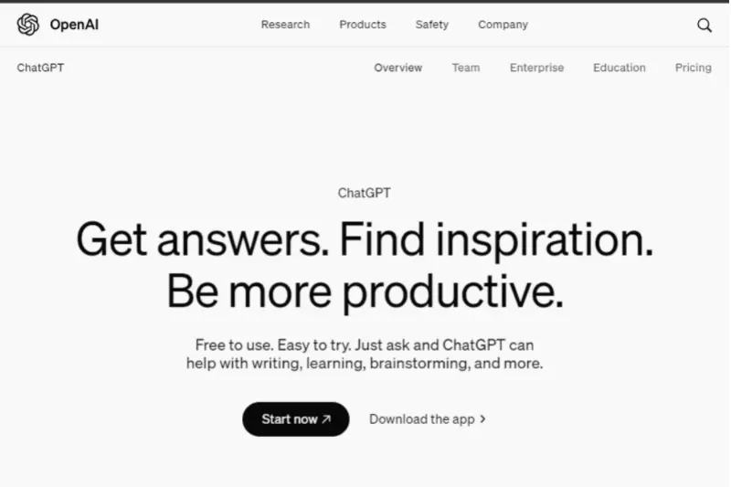 Home page of chatgt