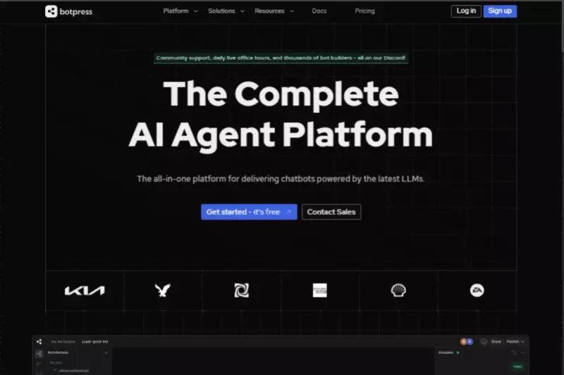 home page of Botpress