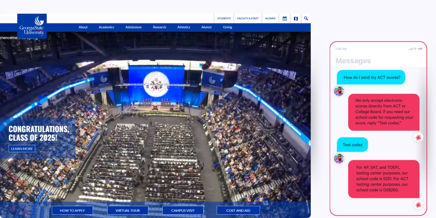home page of Georgia State University