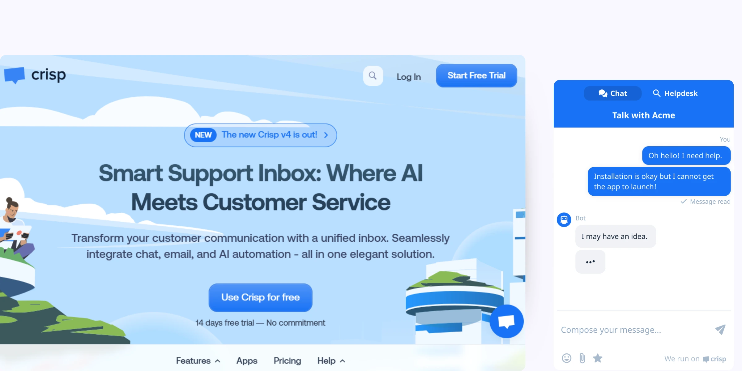 home page of Crisp