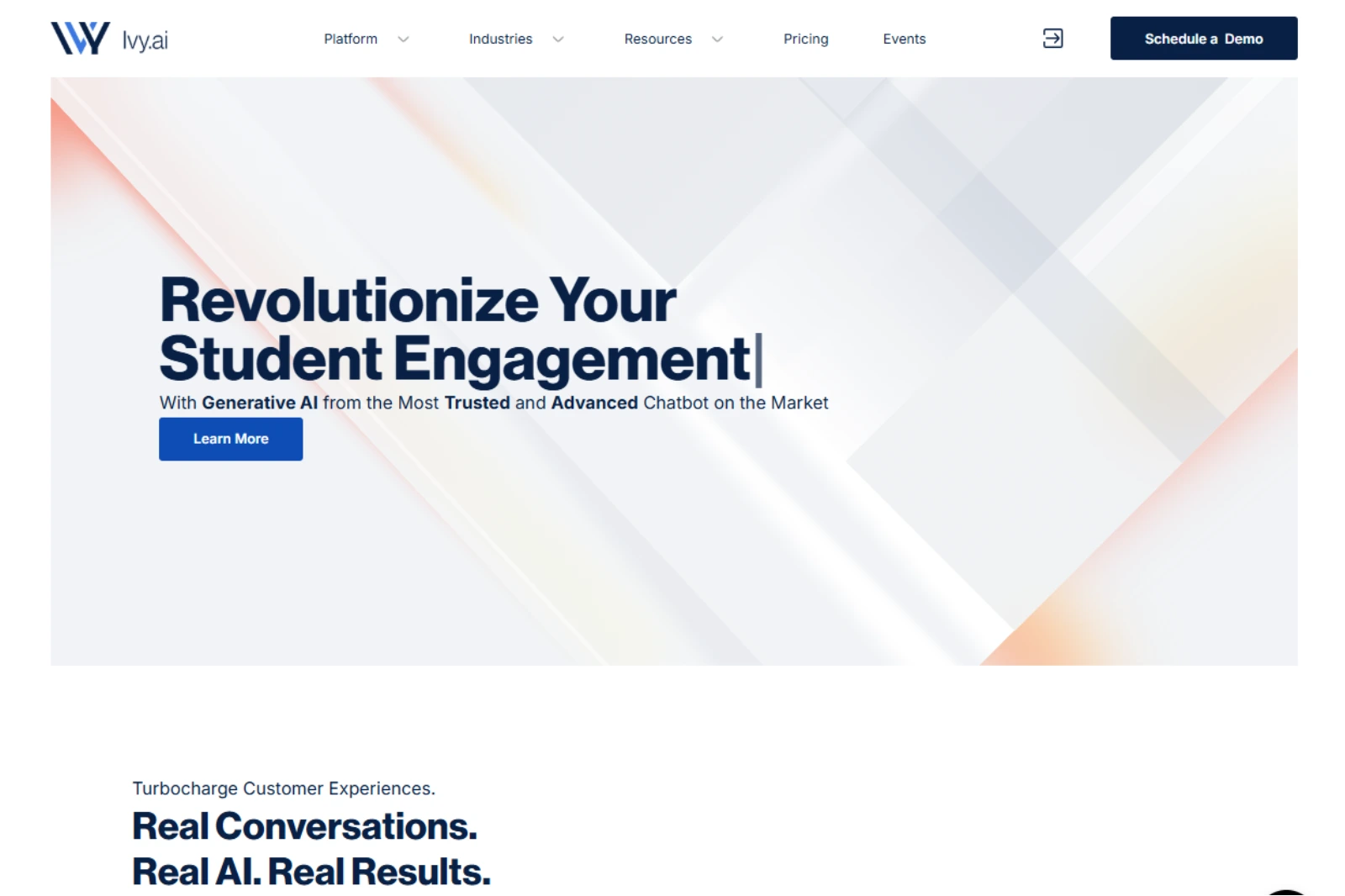 home page of Ivy.ai