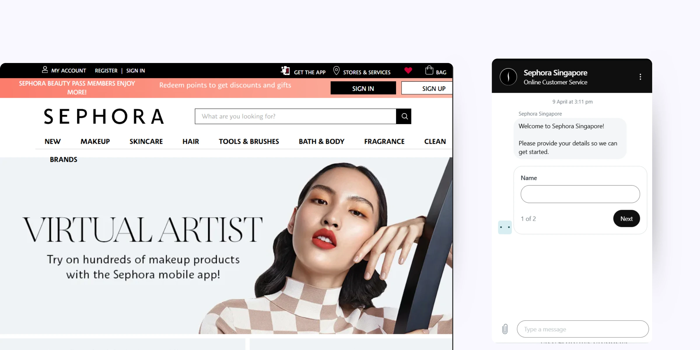 Sephora’s Virtual Artist