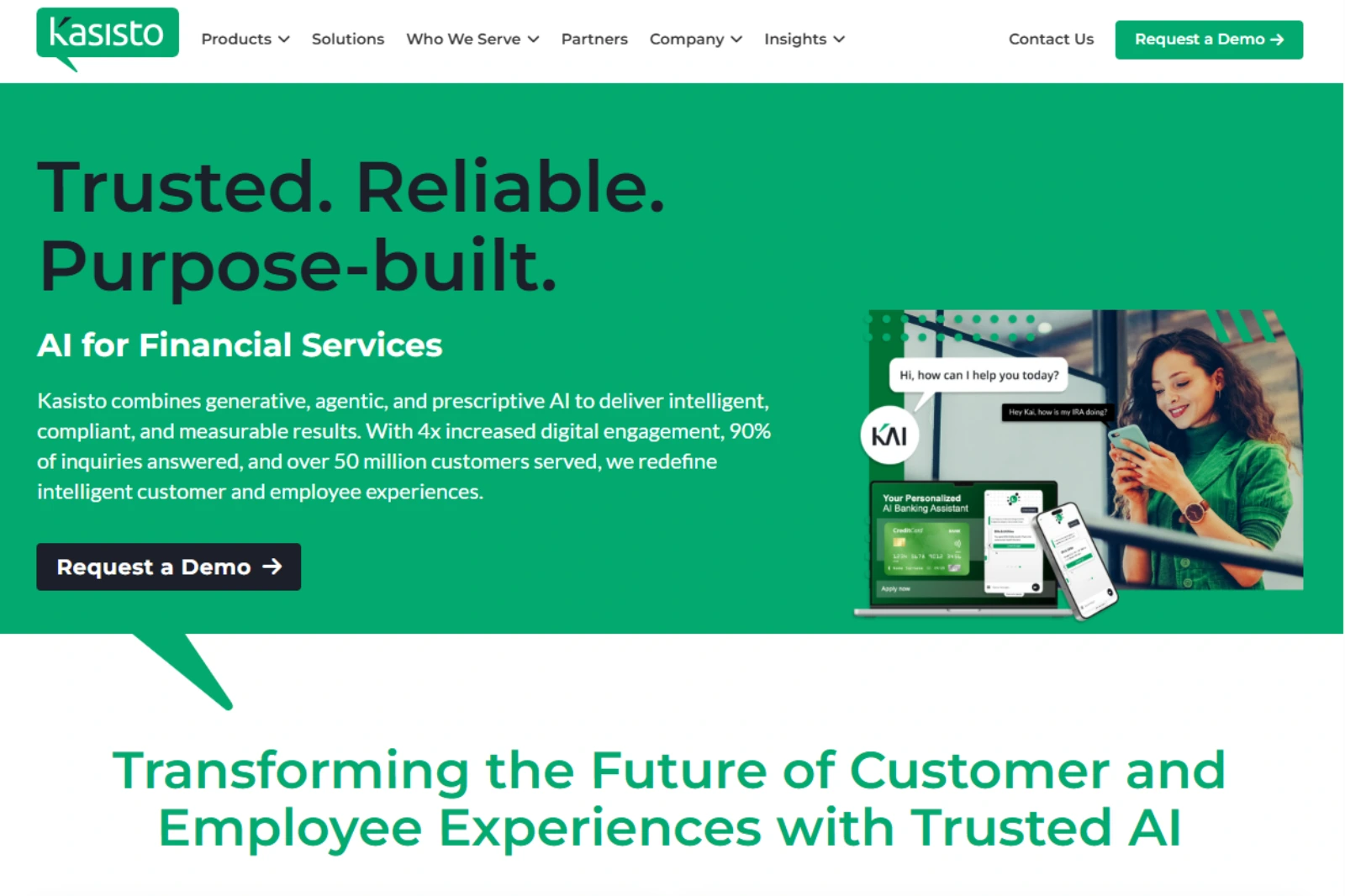 home page of Kasisto