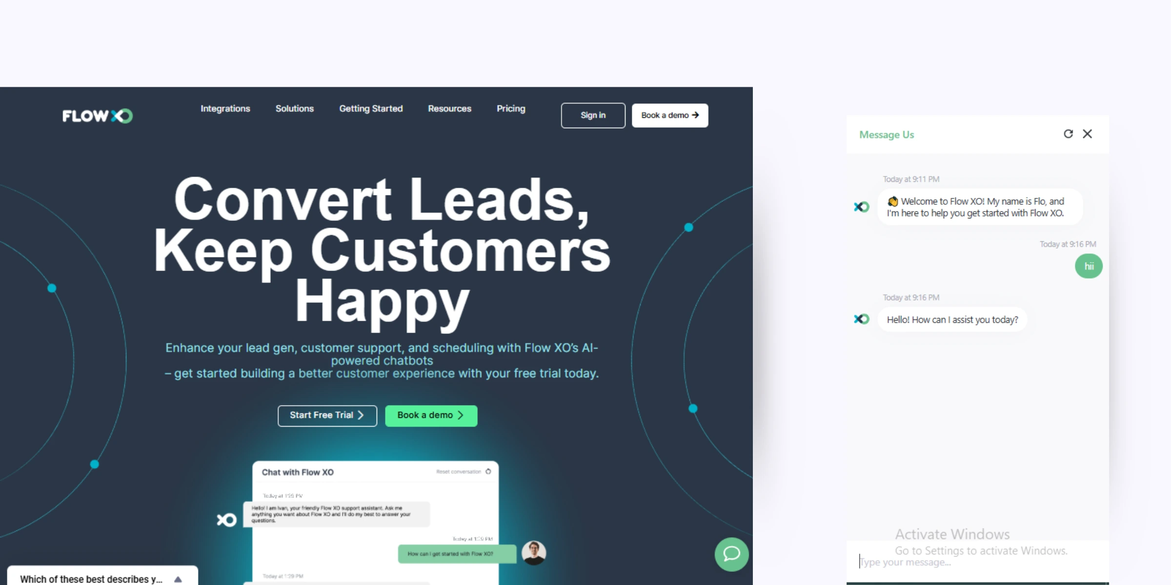 home page of Flow XO‍