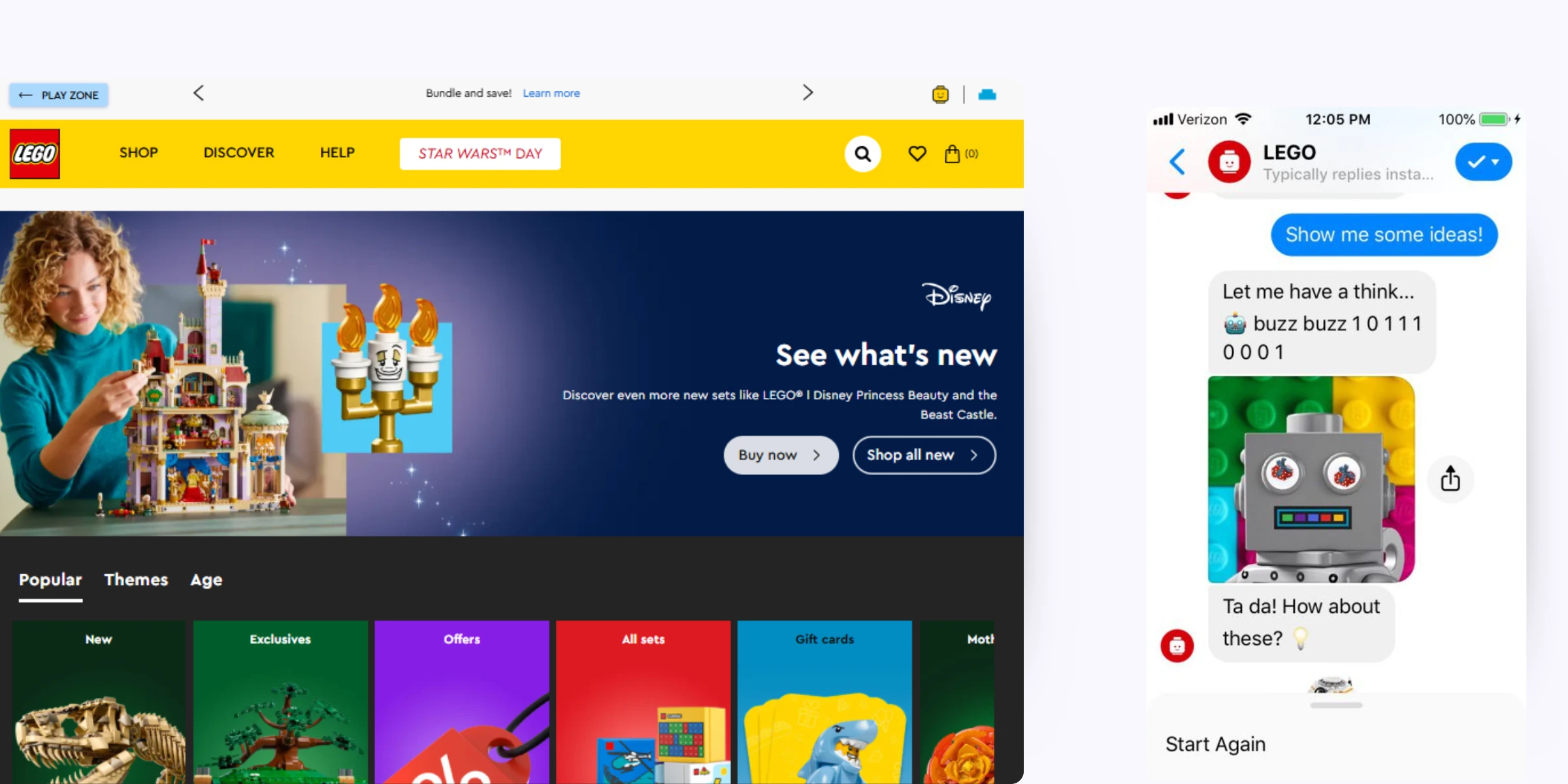 home page of LEGO - Ralph