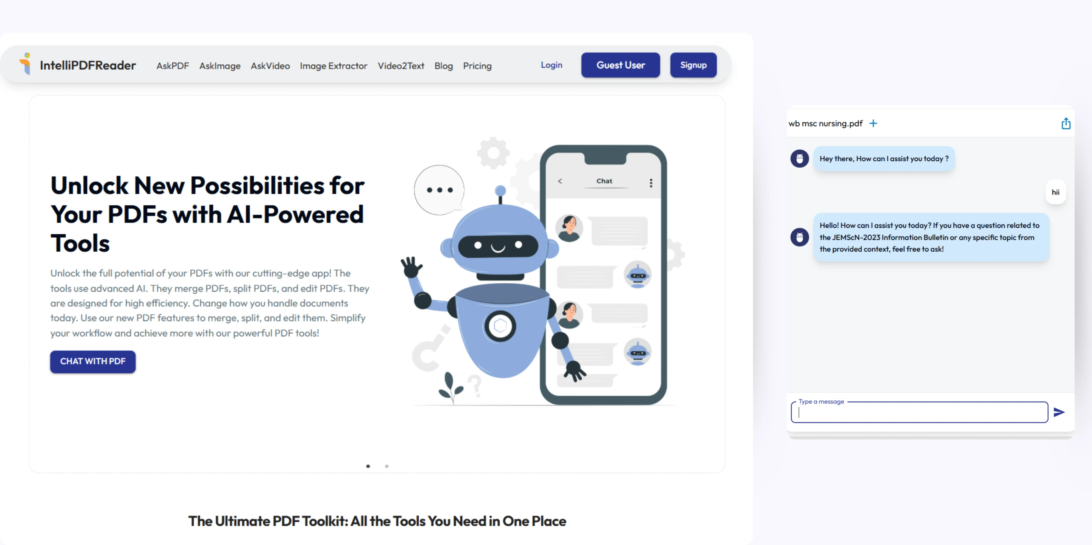 home page of IntelliPDF