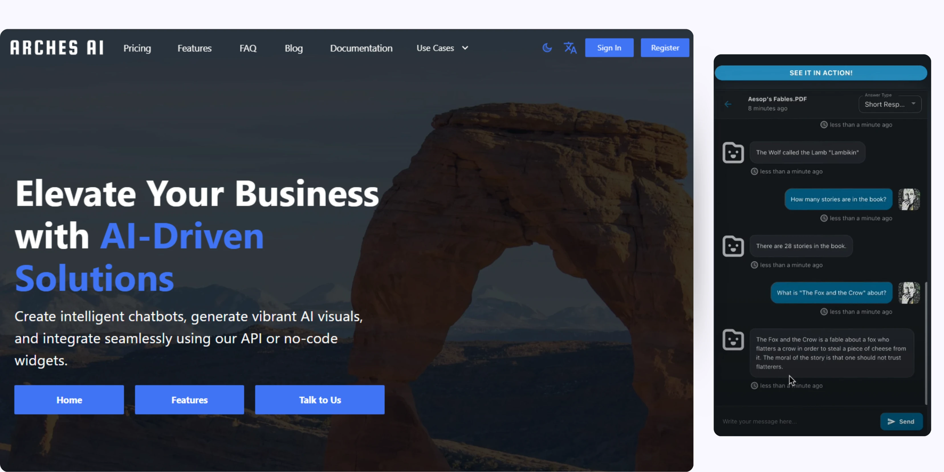 home page of Filechat.io