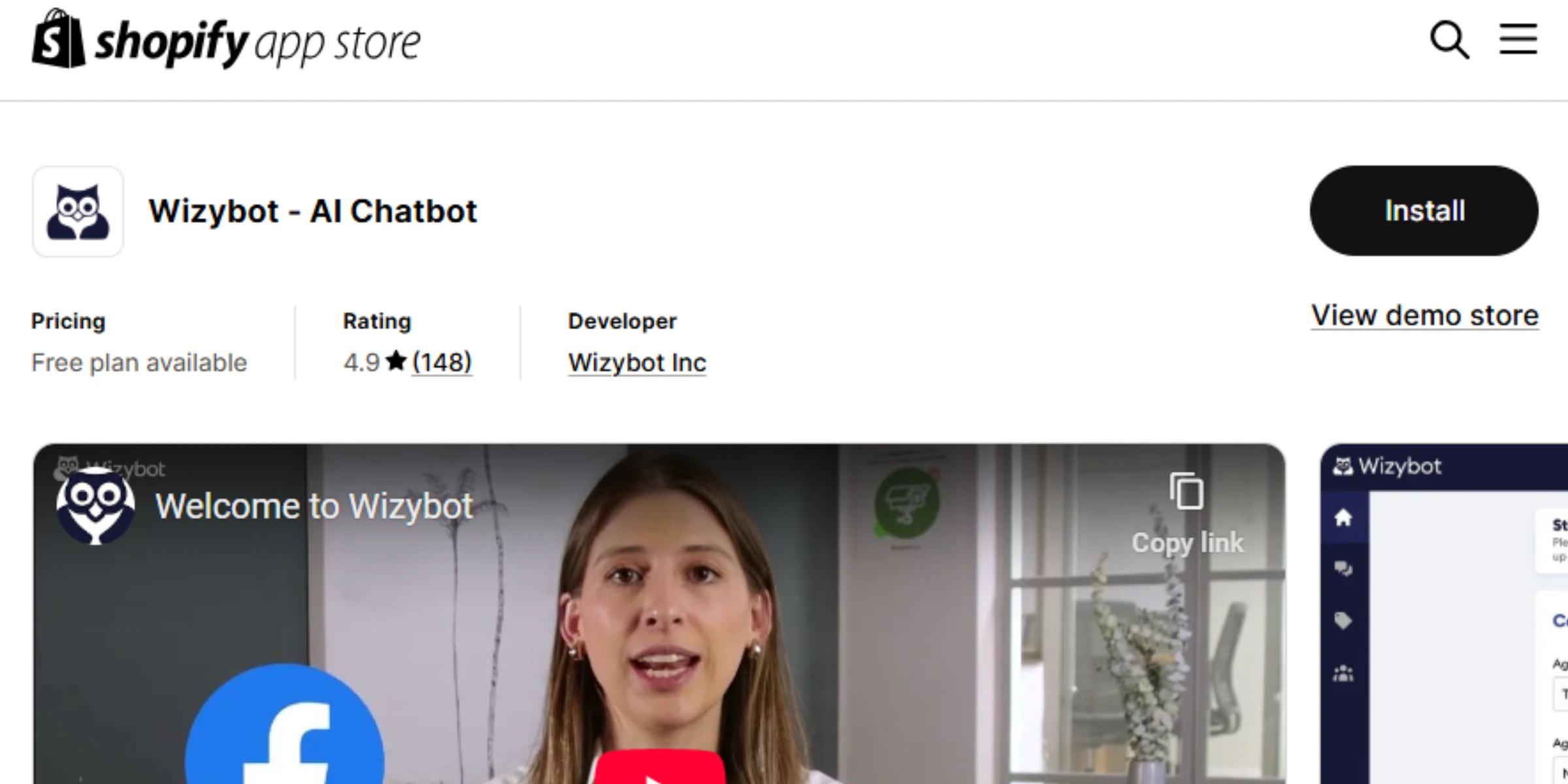 home page of Wizybot